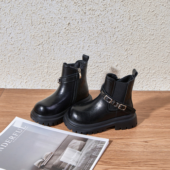 Gyerekeknek szóló Martin csizmák lányoknak, fleece béléssel, oldalsó cipzárral, gumitalppal, csíkos mintázat