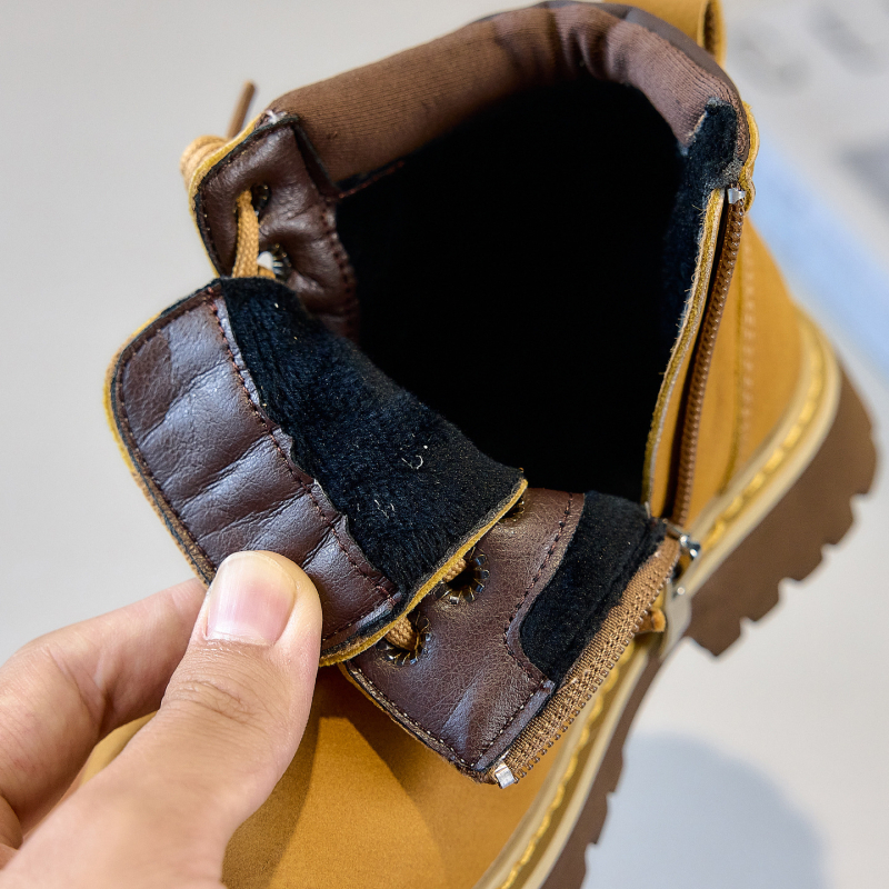 Dječje Martin čizme, kožni gornji dio, gumasti potplat, bočni zatvarač, niska visina, EVA ulošak, jesen-zima, unisex, britanski stil