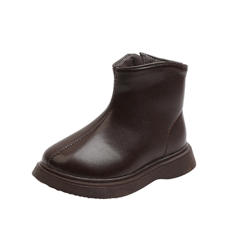 Uniszex gyerek téli csizma PU felsőrésszel, gumírozott talppal, oldalsó cipzár, szintetikus gyapjú talpbetét, csúszásmentes