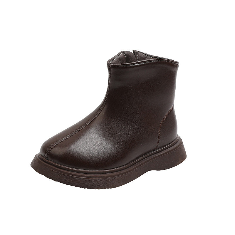 Uniszex gyerek téli csizma PU felsőrésszel, gumírozott talppal, oldalsó cipzár, szintetikus gyapjú talpbetét, csúszásmentes