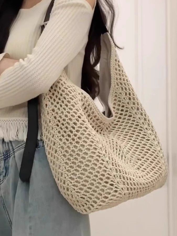 Gemashi Geantă din țesătură — formă orizontal pătrată, închidere magnetică, căptușeală din poliester, utilizare zilnică, Vara 2025