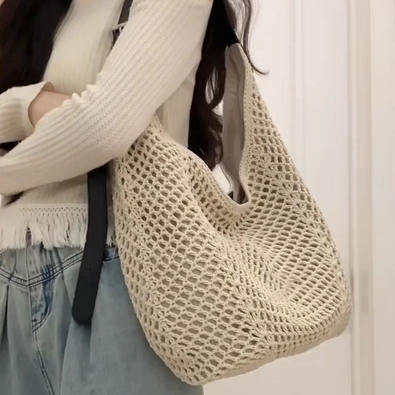 Gemashi Geantă din țesătură — formă orizontal pătrată, închidere magnetică, căptușeală din poliester, utilizare zilnică, Vara 2025