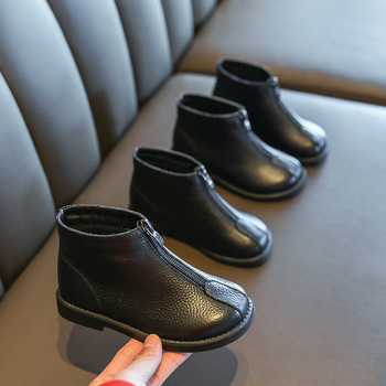 Gyerekeknek való Martin csizma valódi bőrből, fleece béléssel, elől cipzárral, csúszásmentes és kopásálló talppal, őszi–téli szezonra