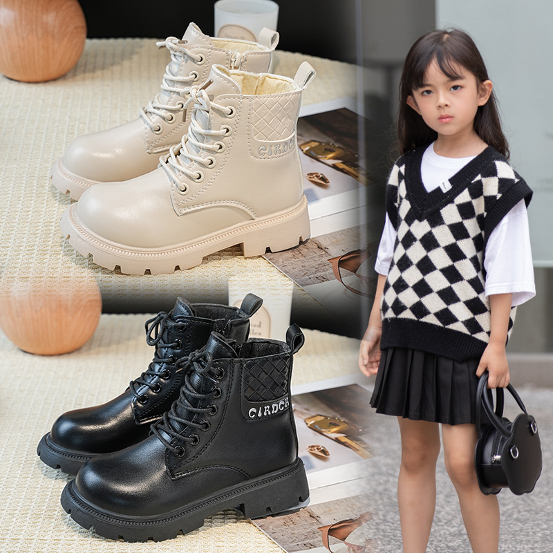 Gyerekeknek Martin csizma, Uniszex, Szintetikus bőr felső rész, Gumi talp, Oldalsó cipzár, Őszi–Téli 2025