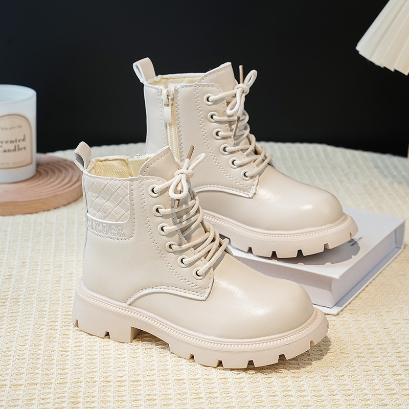 Gyerekeknek Martin csizma, Uniszex, Szintetikus bőr felső rész, Gumi talp, Oldalsó cipzár, Őszi–Téli 2025