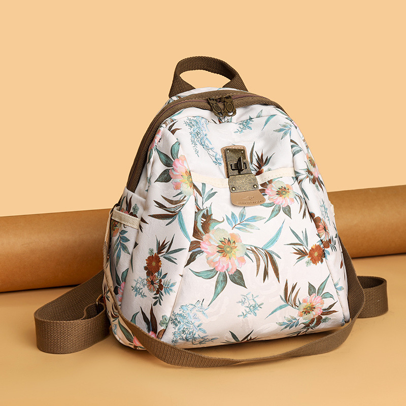 Női utazótáska hátizsák, nagy kapacitás, Oxford anyag, cipzáras záródás, poliészter bélés, belső cipzáras zseb