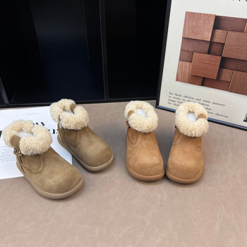 Lányok téli martens csizma nubuk velúrból, oldalsó cipzár, vastag melegtartó bélés, alacsony szár, gumírozott talp