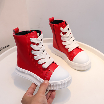 Gyerekeknek szánt divat bakancs szintetikus bőrből, uniszex, ősz, oldalsó cipzár, légáteresztő, könnyű, meleg, kopásálló, koreai stílus, 4–16 éves korosztály