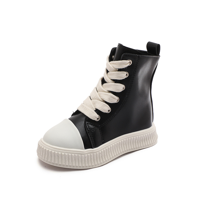 Gyerekeknek szánt divat bakancs szintetikus bőrből, uniszex, ősz, oldalsó cipzár, légáteresztő, könnyű, meleg, kopásálló, koreai stílus, 4–16 éves korosztály