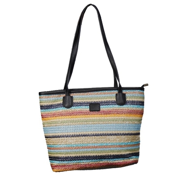 Annmuu Szalma bucket táska – városi egyszerű stílus, cipzáras zárás