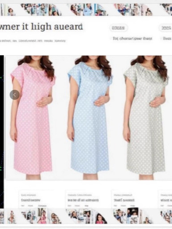 Materninska haljina za dojenje s floralnim uzorkom s točkicama, midi duljina, okrugli izrez, raglan rukavi, elastični poliester