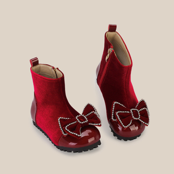 Hercegnő-stílusú divatcsizmák kislányoknak, oldalsó cipzárral, felső rész: szuperszál, belső bélés: műszőrme, talp: gumi