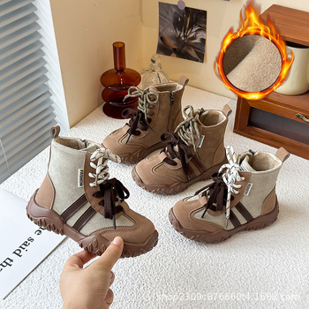 Dječje čizme s resama – gornji dio: Super fiber, PU uložak, gumeni potplat, niski šaft, jesen 2024