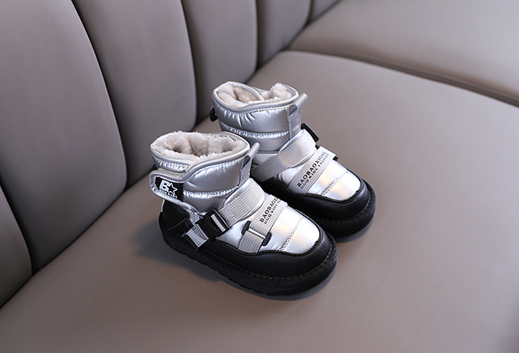 Dječje zimske čizme srednje visine iznad gležnja, zima 2024, casual stil, Velcro zatvarač, unisex