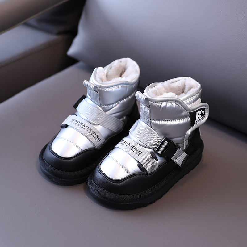 Dječje zimske čizme srednje visine iznad gležnja, zima 2024, casual stil, Velcro zatvarač, unisex