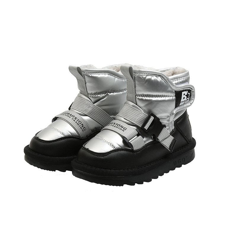 Dječje zimske čizme srednje visine iznad gležnja, zima 2024, casual stil, Velcro zatvarač, unisex