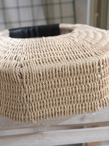 Slamnata pletena torba, gradska jednostavnost, ovalni oblik, unutarnja džep za dokumente