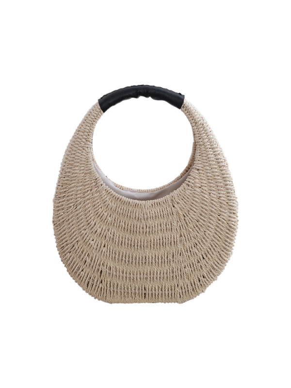 Slamnata pletena torba, gradska jednostavnost, ovalni oblik, unutarnja džep za dokumente