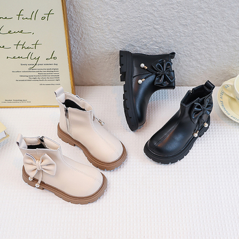 Čizme za djevojčice s flisom, princes stil, umjetna koža gornji dio, gumeni potplat, stražnji zatvarač