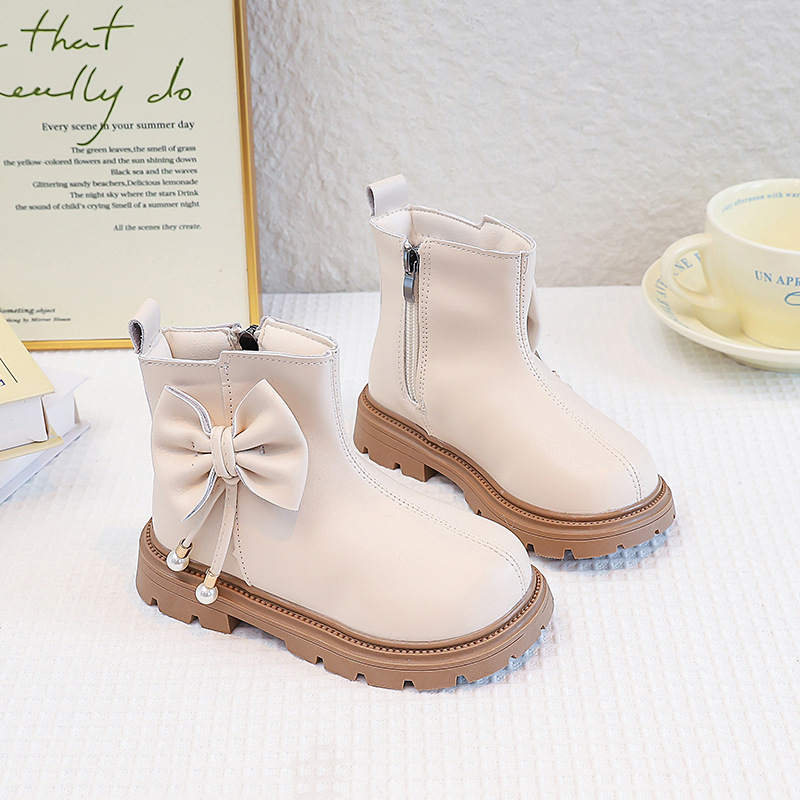 Čizme za djevojčice s flisom, princes stil, umjetna koža gornji dio, gumeni potplat, stražnji zatvarač