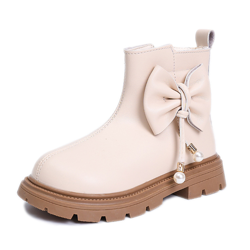 Čizme za djevojčice s flisom, princes stil, umjetna koža gornji dio, gumeni potplat, stražnji zatvarač