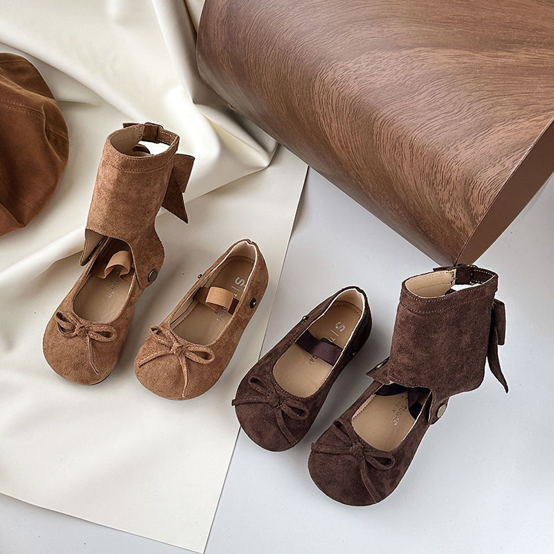 Dječje cipele u korejskom stilu s odvojivom mašnicom, kopča s buckom, gornji dio od umjetne kože, PU đon, srednja visina cipele, proljeće i jesen