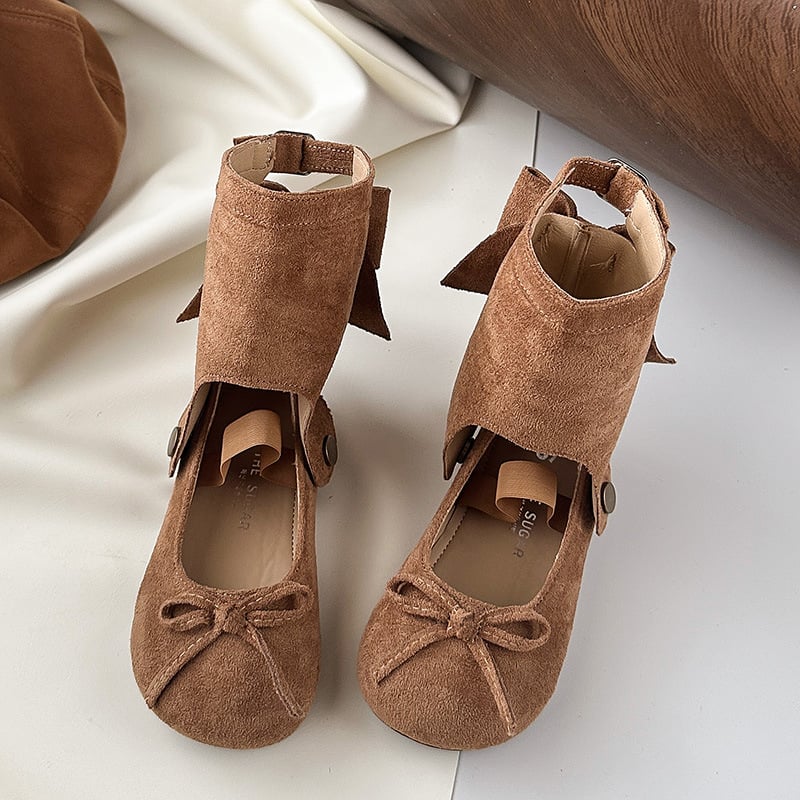 Dječje cipele u korejskom stilu s odvojivom mašnicom, kopča s buckom, gornji dio od umjetne kože, PU đon, srednja visina cipele, proljeće i jesen