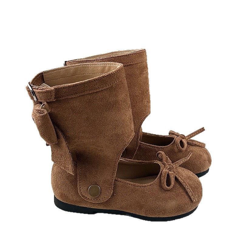 Dječje cipele u korejskom stilu s odvojivom mašnicom, kopča s buckom, gornji dio od umjetne kože, PU đon, srednja visina cipele, proljeće i jesen