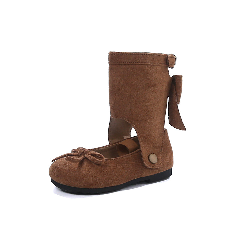 Dječje cipele u korejskom stilu s odvojivom mašnicom, kopča s buckom, gornji dio od umjetne kože, PU đon, srednja visina cipele, proljeće i jesen