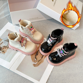 Djevojčice Martin čizme, umjetna koža gornji dio, gumeni potplat, bočni zatvarač, srednja dužina potkoljenice, protupklizno (Jesen–Zima)