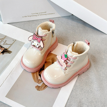 Djevojčice Martin čizme, umjetna koža gornji dio, gumeni potplat, bočni zatvarač, srednja dužina potkoljenice, protupklizno (Jesen–Zima)