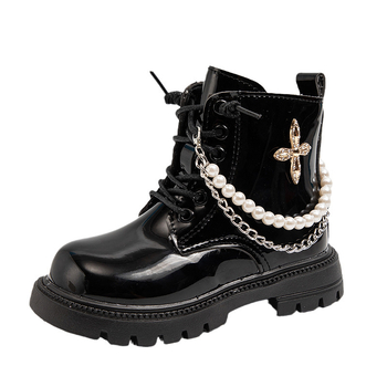 Dječje Martin čizme s fleece unutrašnjosti, bočni zip, gornji dio od sintetičke kože, vodootporne, visina gležnja, zima 2024