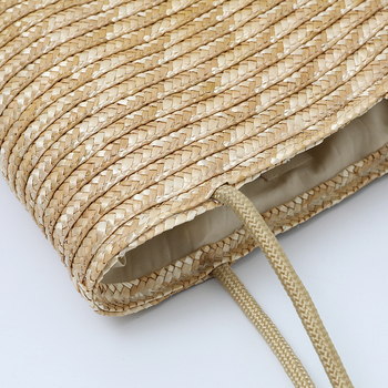 Cemer Ručno Pletena Slamnata Torba – Za Putovanja i Odmor, Vertikalno Kvadratnog Oblika, Zatvaranje na Zip, Podstava od Poliester-Pamuk