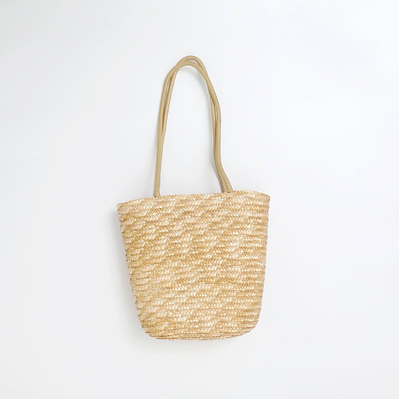 Cemer Ručno Pletena Slamnata Torba – Za Putovanja i Odmor, Vertikalno Kvadratnog Oblika, Zatvaranje na Zip, Podstava od Poliester-Pamuk