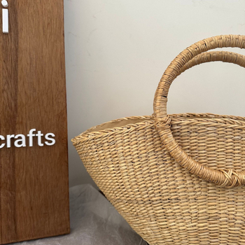 Tote torba od slame sa zatvaračem, platnena podstava, ovalni oblik, unutarnji džep za telefon