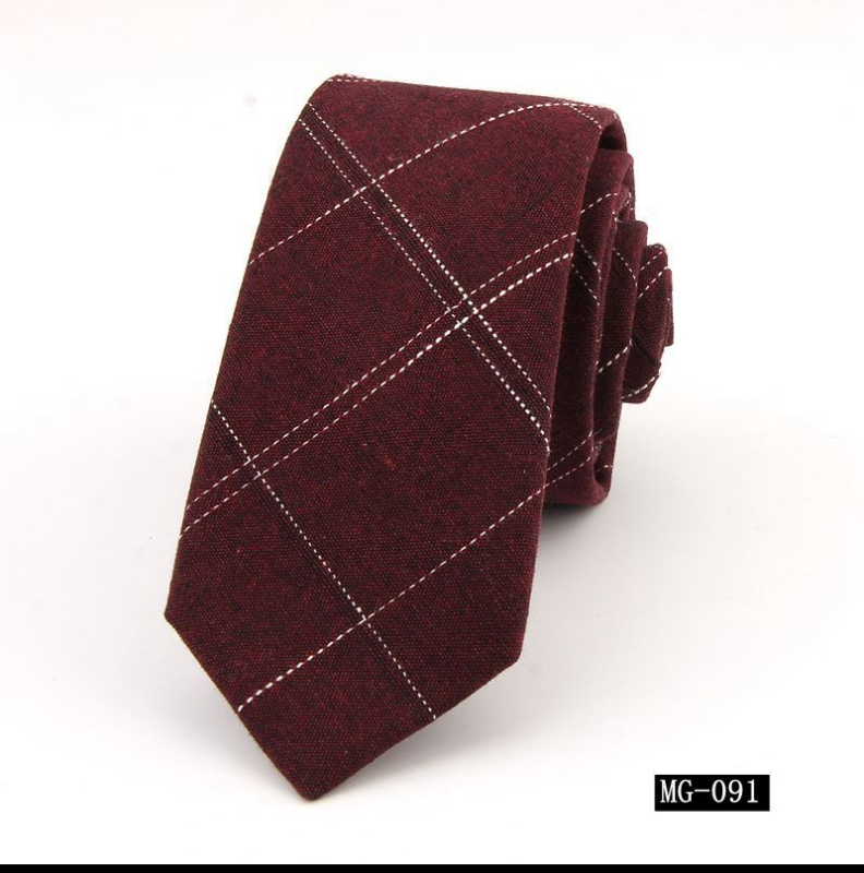 Férfi pamut nyakkendő kockás mintával, ultra keskeny szélesség, jacquard, nyíl stílus, lezser