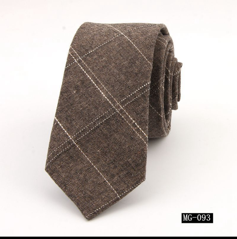 Férfi pamut nyakkendő kockás mintával, ultra keskeny szélesség, jacquard, nyíl stílus, lezser