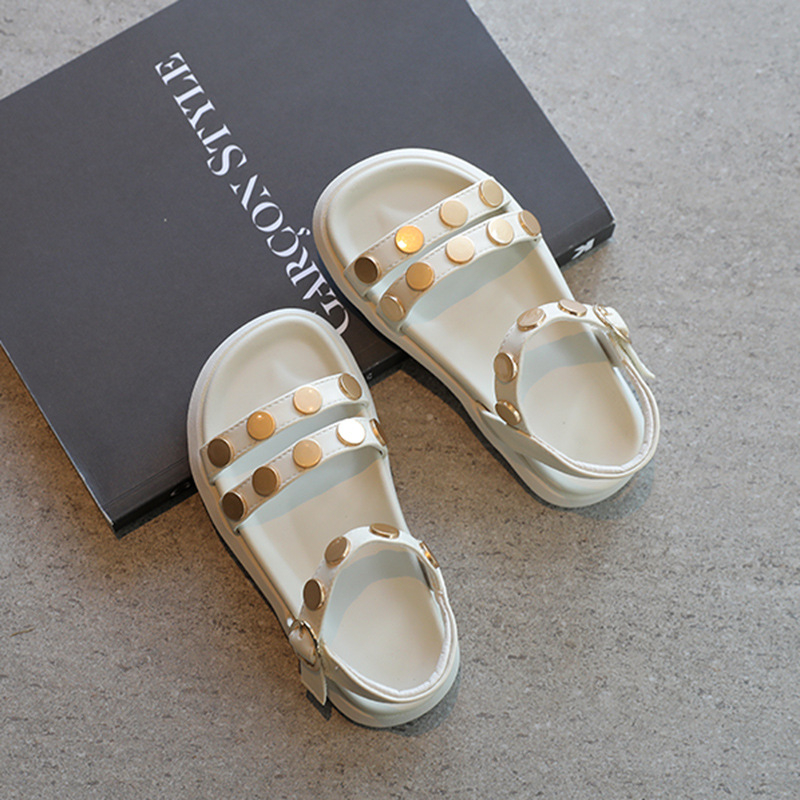 Lányoknak szánt strandcipő – koreai stílus, Velcro zárás, vamp mikroszálas bőrből, PU talp, légáteresztő és könnyű