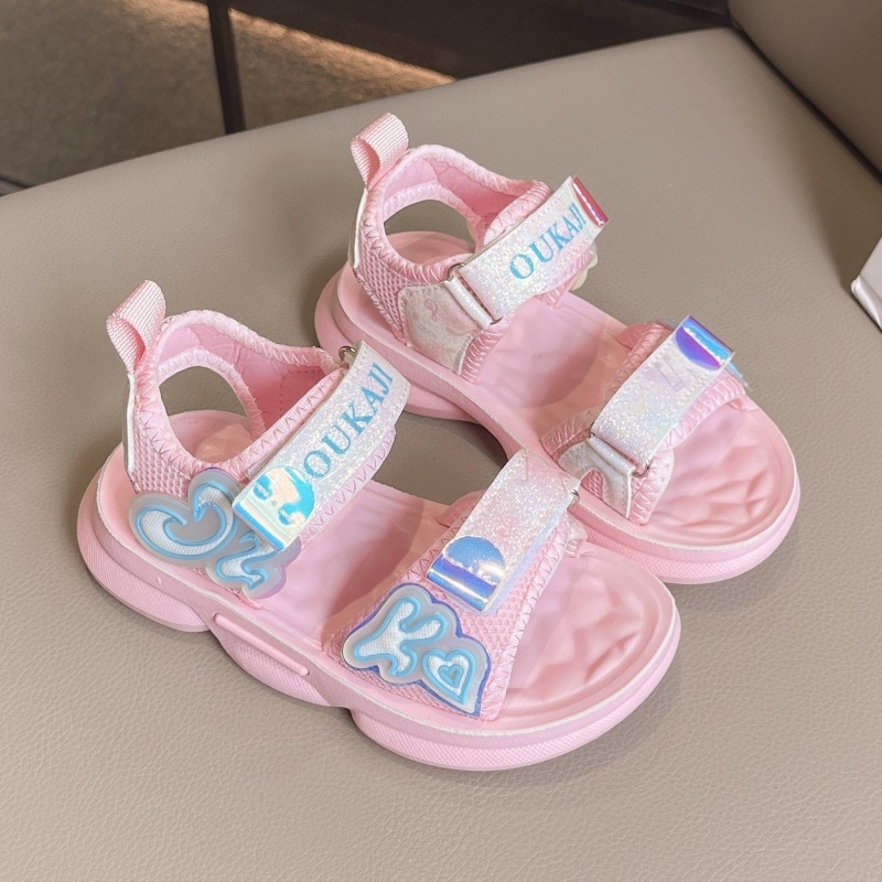 Sandale za djevojčice – Crtani uzorak, Korejski stil, Plažne sandale, Protuklizna PVC potplat, Gornji dio od umjetne kože