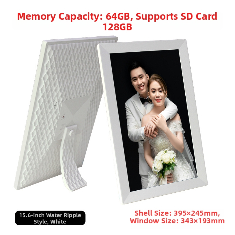 Digitális fotókeret Wi‑Fi‑vel és Frameo felhő megosztással, 1280×800 kijelző, 32GB tárhely SD/USB/TF támogatással, multitouch érintőképernyő, 28 nyelvet támogat