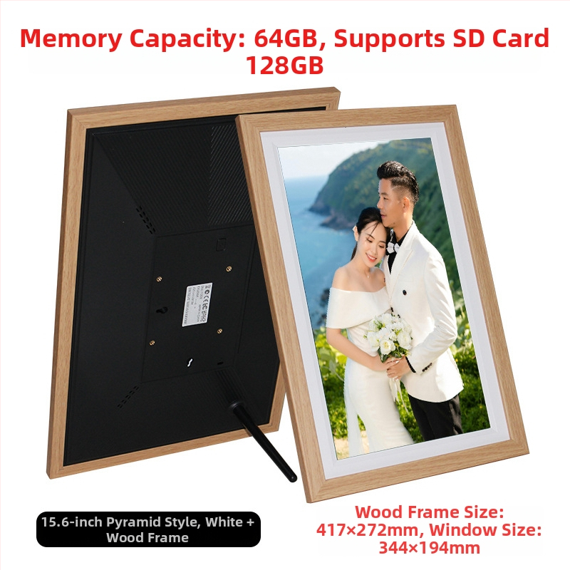 Digitális fotókeret Wi‑Fi‑vel és Frameo felhő megosztással, 1280×800 kijelző, 32GB tárhely SD/USB/TF támogatással, multitouch érintőképernyő, 28 nyelvet támogat