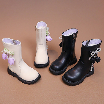 Lányoknak szóló Martin csizma divatos formában: felső rész szintetikus bőr, PU talp, oldalsó cipzár, alacsony szár, csúszásmentes és lélegző; 4–16 évesek számára; tavasz–ősz–tél