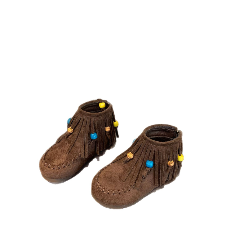 Dječje čizme s resicama, gornji dio od sintetičkog vlakna, gumeni potplat, stražnji zatvarač, srednja visina čizme