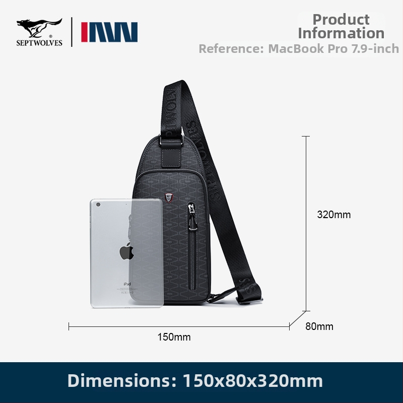 Septwolves Ženska crossbody torba sa zipom, koža goveda, proljeće 2025, podstava: umjetna koža, stil: nova nacionalna trend