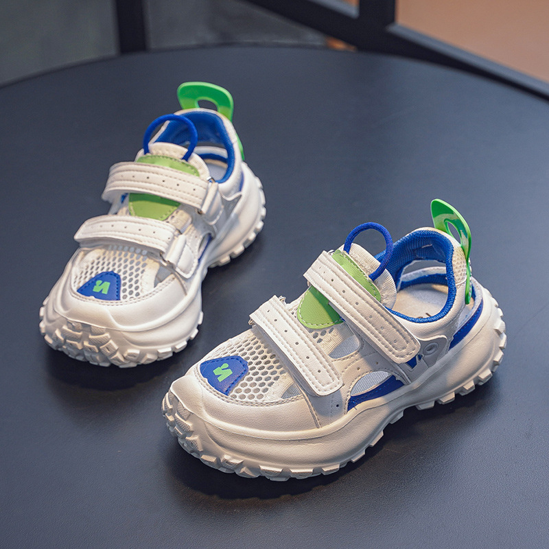 Dječje papuče za plažu Unisex, gornji dio od mikrovlaknaste kože, EVA đon, Velcro zatvarač, za uzrast 4-16, casual stil