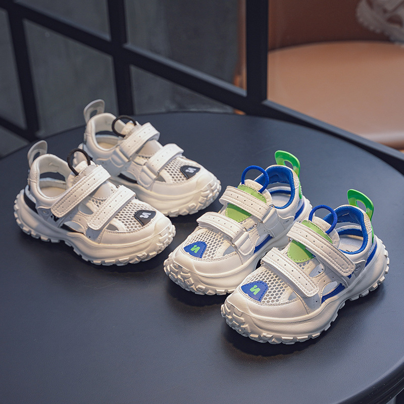 Dječje papuče za plažu Unisex, gornji dio od mikrovlaknaste kože, EVA đon, Velcro zatvarač, za uzrast 4-16, casual stil