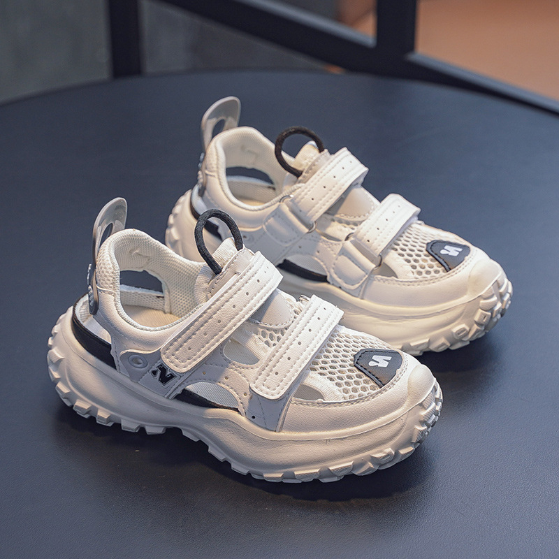 Dječje papuče za plažu Unisex, gornji dio od mikrovlaknaste kože, EVA đon, Velcro zatvarač, za uzrast 4-16, casual stil