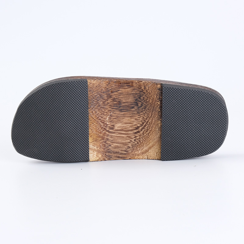 Női fa talpú papucs, anti kínai stílus, mindennapi slip-on szandálok, kötött felsőrész, textil bélés, EVA talp