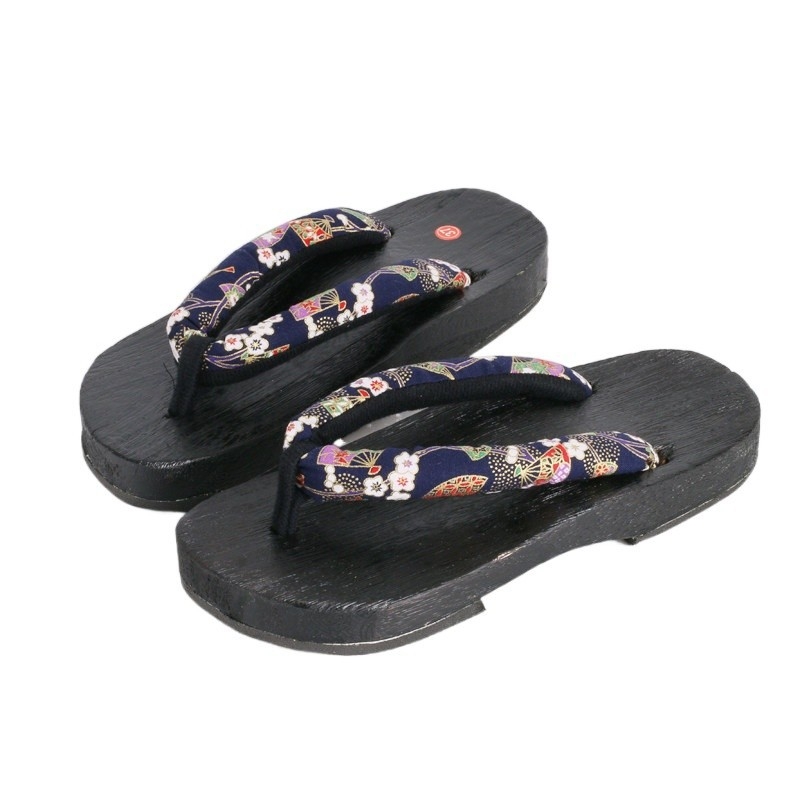 Női fa talpú papucs, anti kínai stílus, mindennapi slip-on szandálok, kötött felsőrész, textil bélés, EVA talp