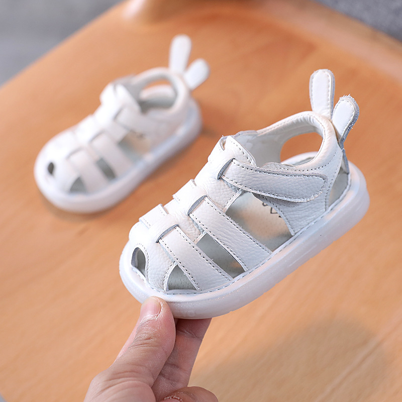 Prozračne dječje sandale za bebe, kožni gornji dio, Velcro zatvaranje, niski dizajn, za uzrast 12-36 mjeseci